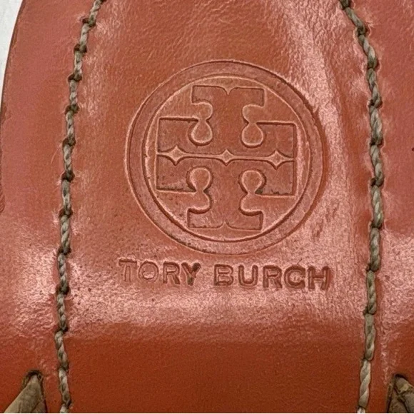 🛑 1 hour sale. Tory Burch, size 9.5, Cork & Gold Wedge Sandals, EUC - Picture 7 of 10